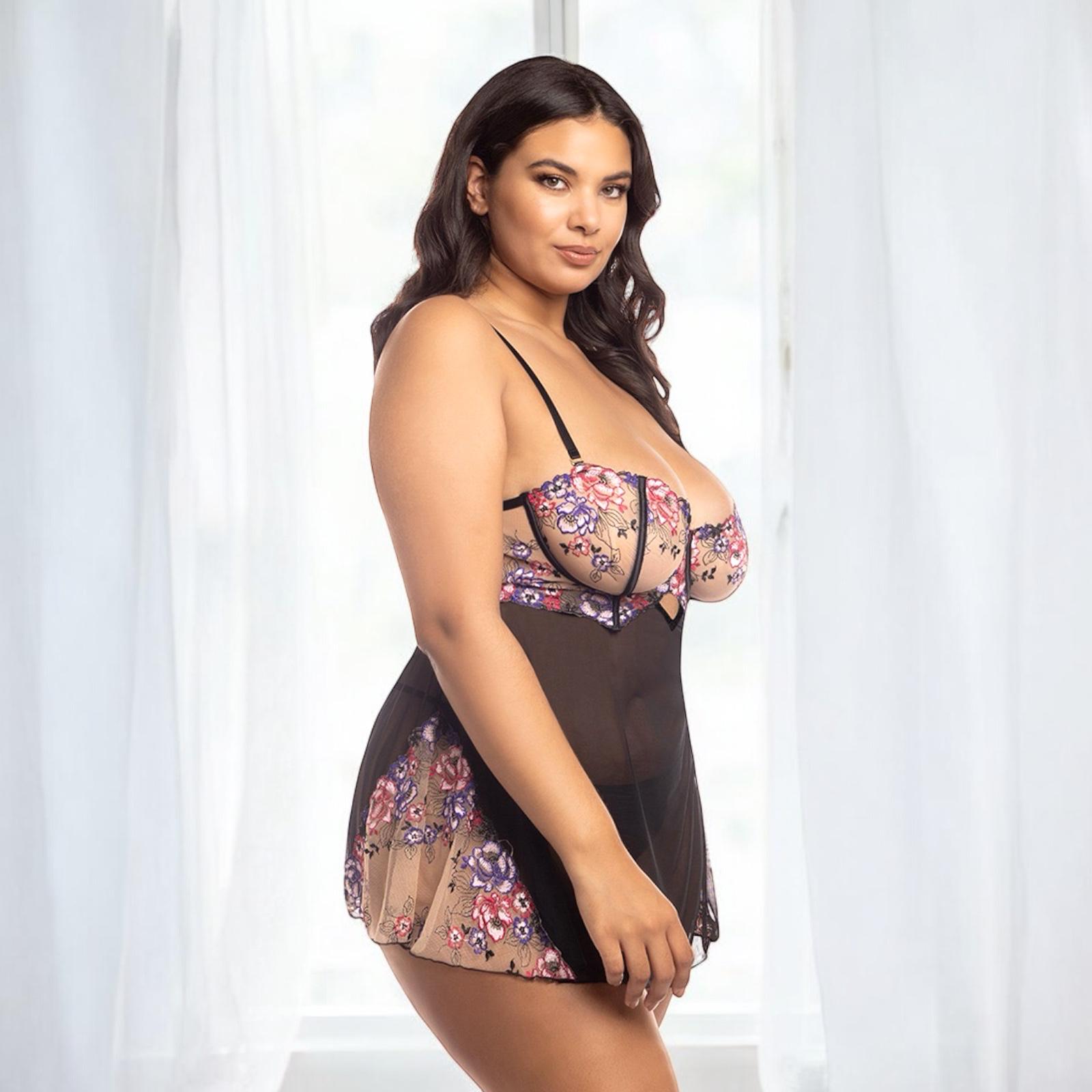 Curvy – Nadia Babydoll With Matching Underwear Option