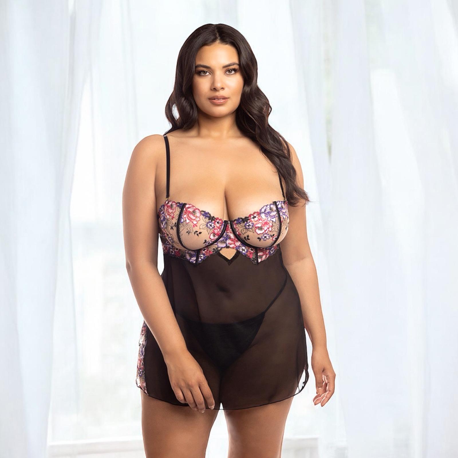 Curvy – Nadia Babydoll With Matching Underwear Option
