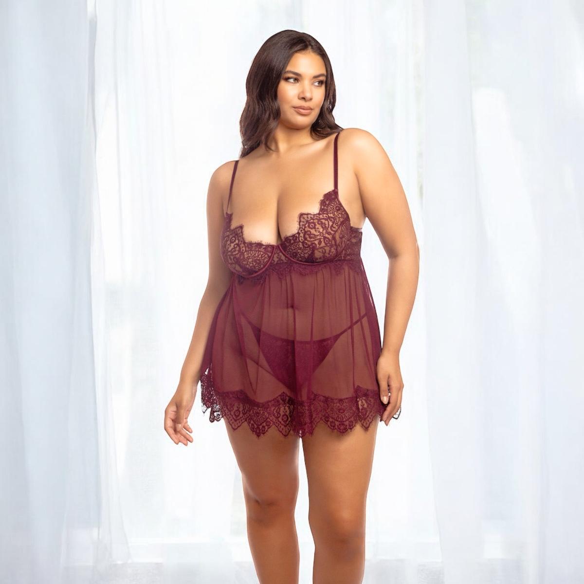 Curvy - Kinsley Babydoll With Matching Underwear Option
