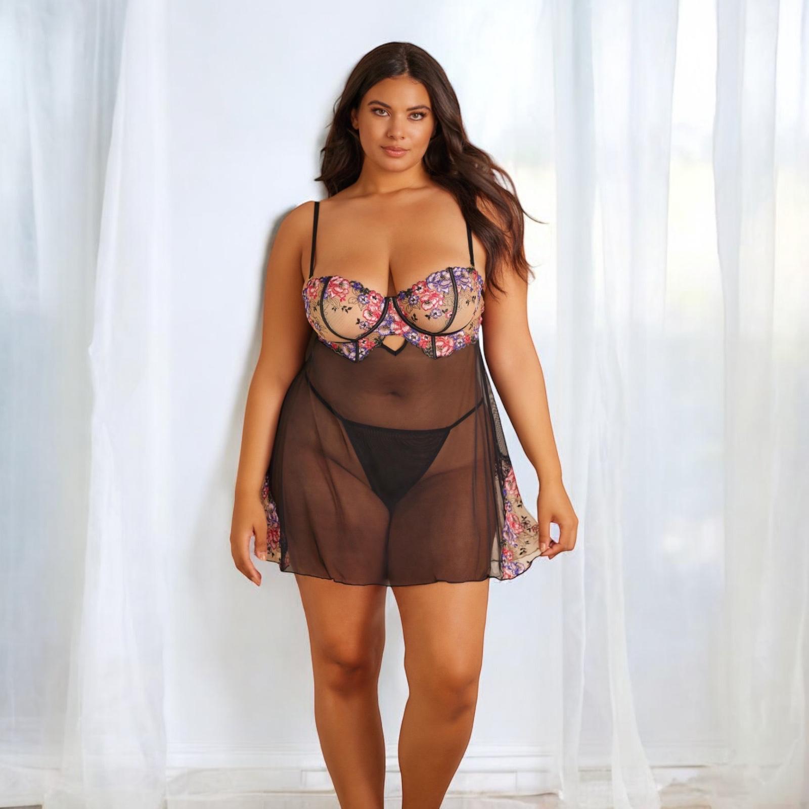 Curvy – Nadia Babydoll With Matching Underwear Option